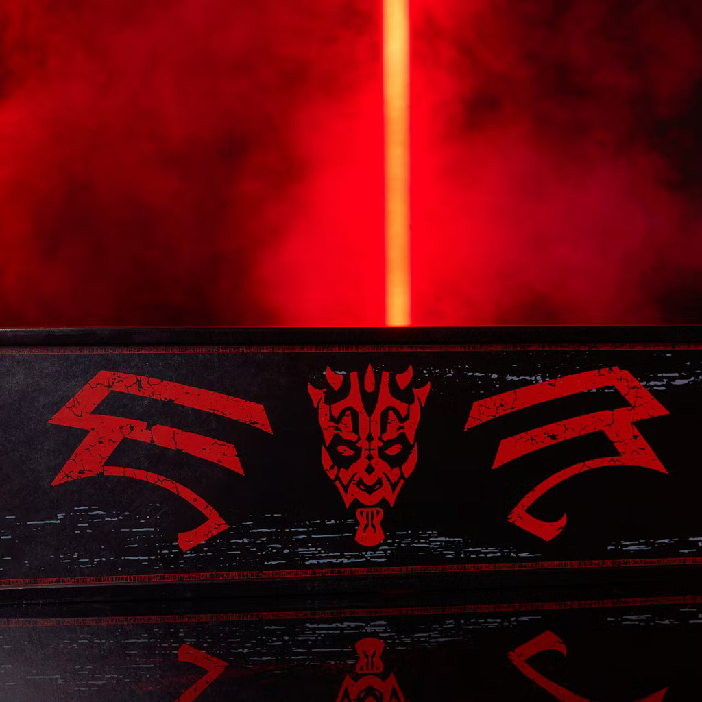 El aprendiz Sith: Set empuñaduras réplica espada láser Darth Maul, edición limitada, Star Wars: La amenaza fantasma, 25.º aniversario
