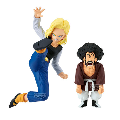 Set 3 figures Mighty Mask, Android 18 & Mr. Satan Match Makers Dragon Ball Z